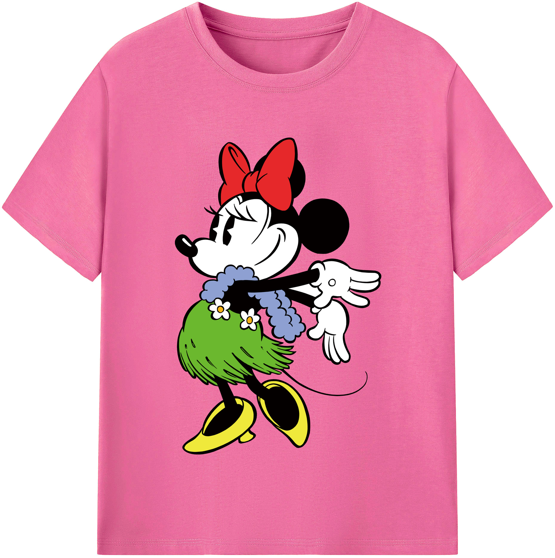 （画像用） ミッキーマウス Mickey Mouse レディースカジュアルプリントTシャツ（綿100％）